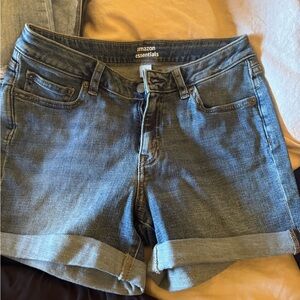 Amazon Essentials Women's Rolled Hem Jean Shorts - Light Blue